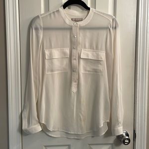 Banana Republic White Silk Blouse